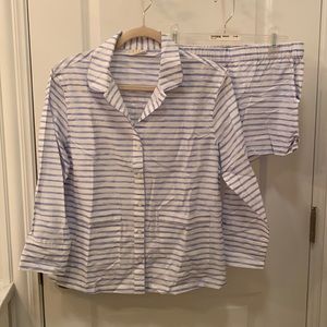 Striped Blue and White Pajama Set
